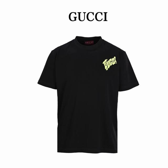Gucci古驰Guc Lido系列 荧光绿短袖T恤 原版6500购入，原版布料定制40支双股，230G全棉布料。前幅进口机刺绣13万针，后幅大胶浆印花，还原原版
