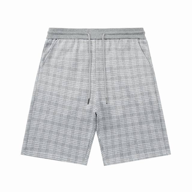 Burberry 巴宝莉 2025新款 轻奢主义 千鸟格 男女日常通勤穿搭必备 休闲短裤 定制毛圈面料 松紧+抽绳可调节裤 内包边处理，无线头压力 腰标吊牌洗水