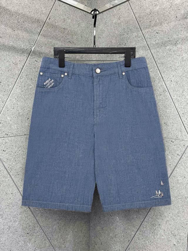 Lv 路易威登 帆船刺绣青年牛仔短裤 现货 28 30 32 34