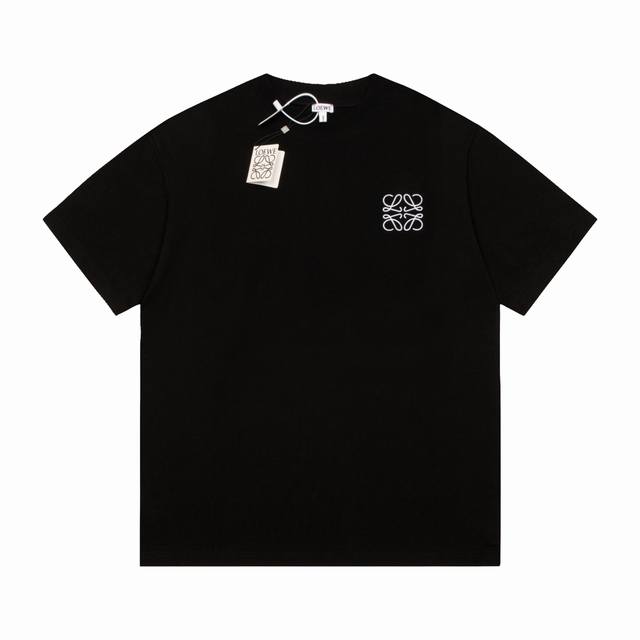 高品质 Loew 罗意威 新款系列 胸前刺绣Logo短袖T恤，质棉质平纹针织圆领 T 恤，采用纯棉高克重布料 高密度进口刺绣 还原一比一 三标齐全，男女同款 尺