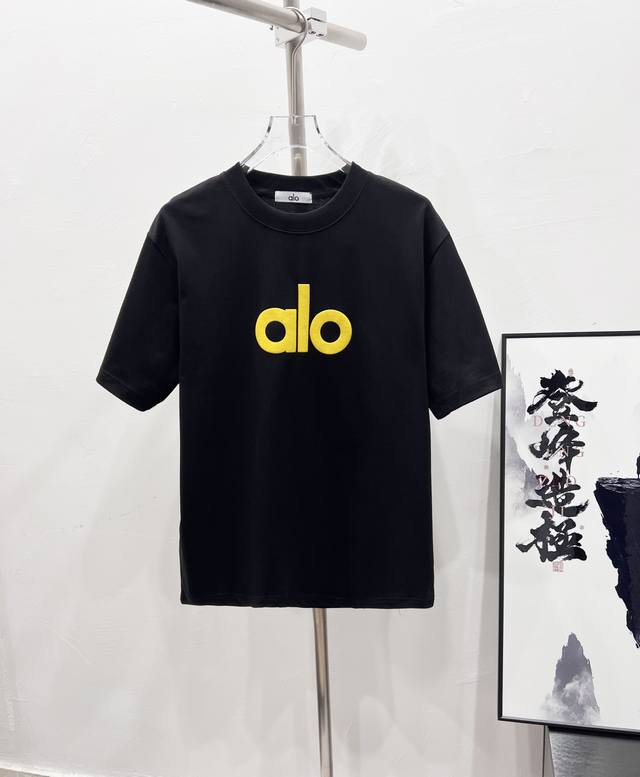 款号：Df84# Alo Yoga经典字母Logo3D立体发泡印花情侣款短袖T恤 正儿八经280克纯棉双砂面料 所有面料均已提前做过缩水 品质第一 所见即所得