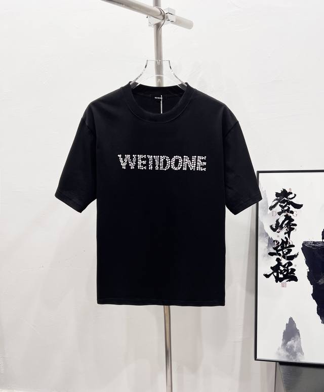款号：Df79# We We11Done 爆火珍珠烫片情侣款短袖T恤 正儿八经280克纯棉双砂面料 所有面料均已提前做过缩水 品质第一 所见即所得 不会洗一次版