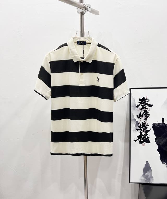 款号：Df76# 保罗 拉夫经典小标Logo条纹格Polo衫短袖T恤 正儿八经高克重精密珠地面料 所有面料均已提前做过缩水 品质第一 所见即所得 不会洗一次版型
