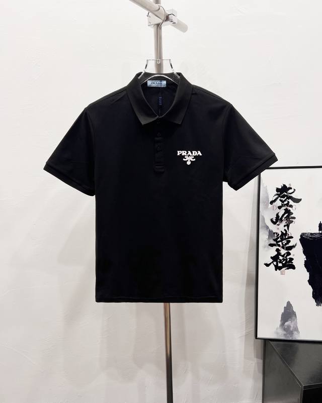 款号：Df53# 普拉达 Prada经典小标Logopolo衫短袖T恤 正儿八经高克重精密珠地面料 所有面料均已提前做过缩水 品质第一 所见即所得 不会洗一次版