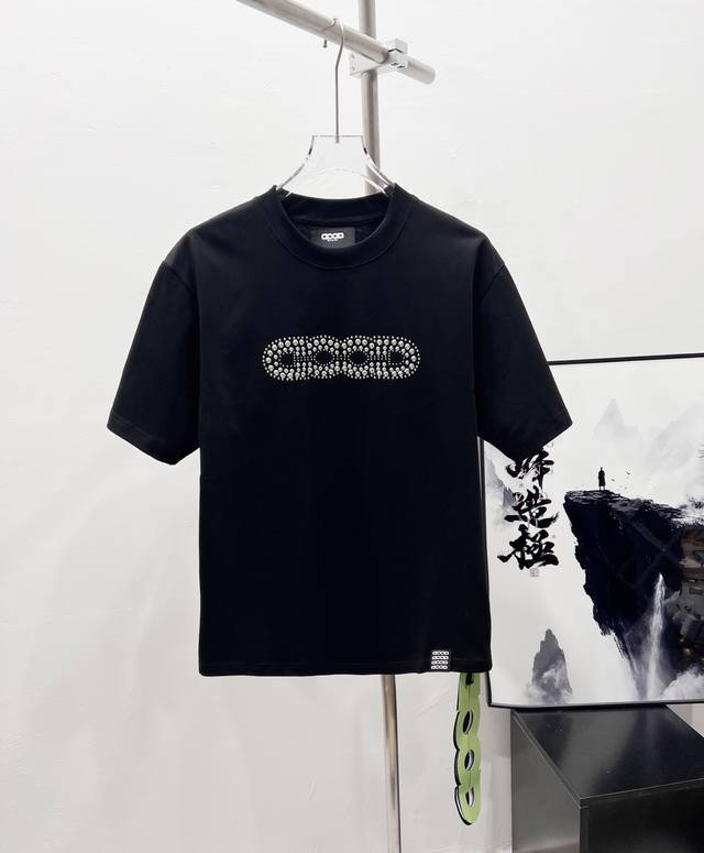 款号：Df28# Goodbrand 字母珍珠亮片短袖T恤 正儿八经280克纯棉双砂面料 所有面料均已提前做过缩水 品质第一 所见即所得 不会洗一次版型就有所变