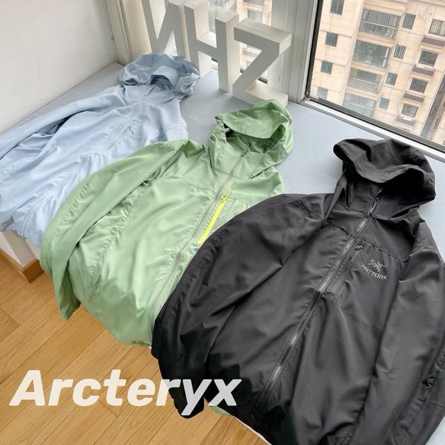 特价 #N31 资讯图 无质量问题不退换 绿色M2 L1 黑色没了 Arcteryxsquamish Hoody始祖鸟机能薄款风壳休闲运动拉链连帽夹克皮肤衣防晒