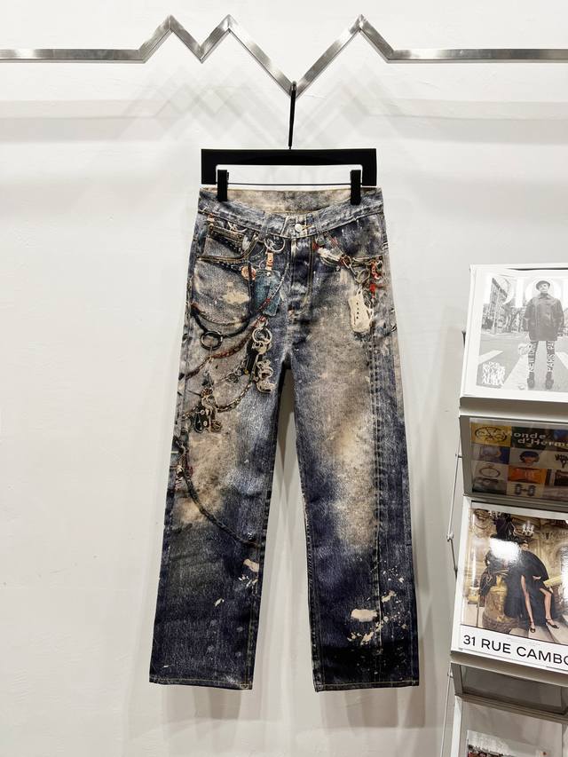 款号: K1090 Ac & Acne Studios 1981F喷墨涂鸦做旧宽松阔腿休闲牛仔裤 Ac家3D打印系列的神裤，无原标 平替系列 方便平台定制的磨毛