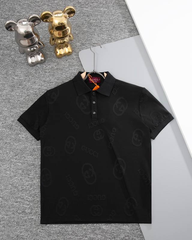 Gucci 古驰 布匹Polo短袖 布匹提花字母Logo标识 官方同步 1:1原版开模 时尚个性 百搭潮流 纯原品质 原版洗水面料 吊牌 领标 水洗麦 三标齐全