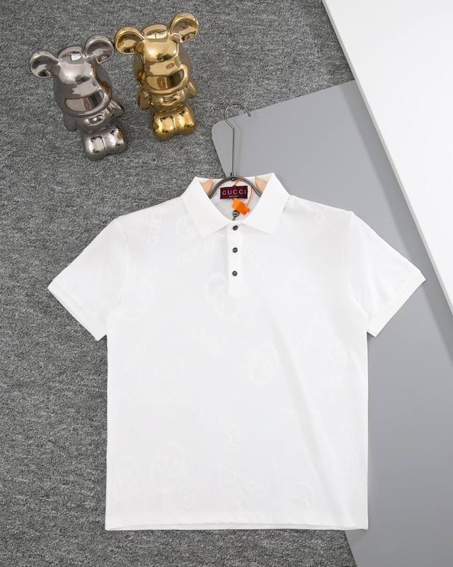 Gucci 古驰 布匹Polo短袖 布匹提花字母Logo标识 官方同步 1:1原版开模 时尚个性 百搭潮流 纯原品质 原版洗水面料 吊牌 领标 水洗麦 三标齐全