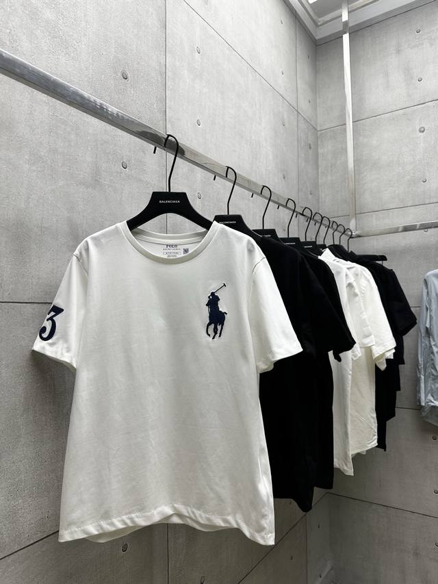 011 Ralph Lauren拉夫劳伦系列 采用260G高定面料 百灵达万针刺绣还原Zp 三标辅料齐全 颜色：白色 黑色 尺码：S M L Xl