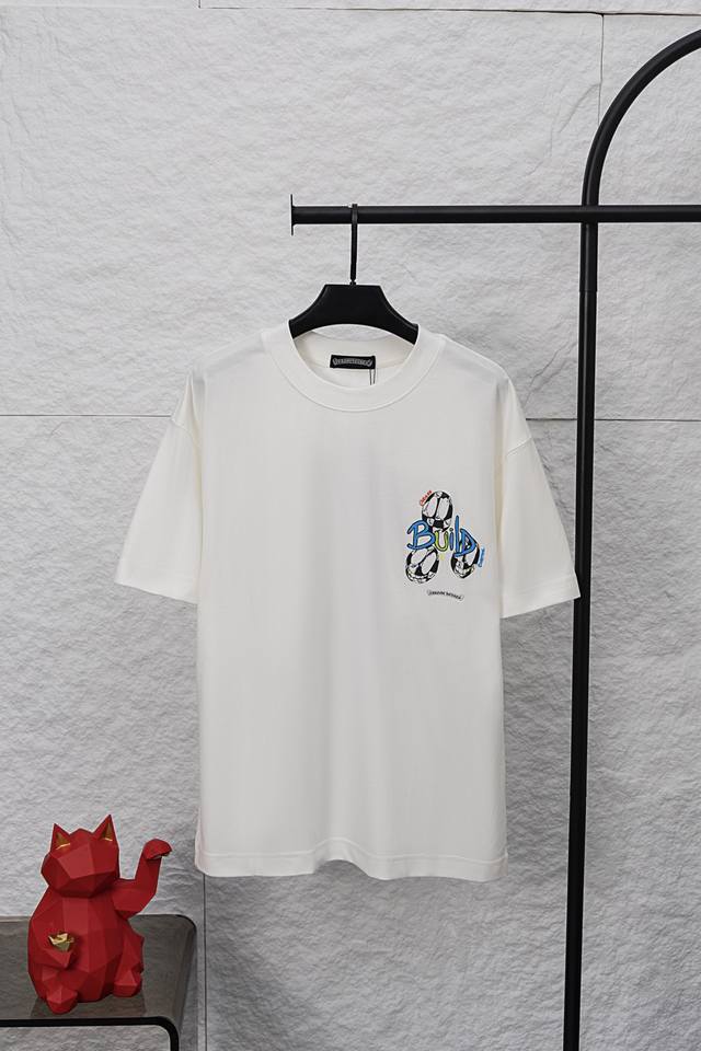款号 F039 Chrome Hearts克罗心双面Logo提花圆领半袖T恤 定制面料 数码直喷 280G重 宽松版型 很适合夏天的配色 男女同款 面料：280