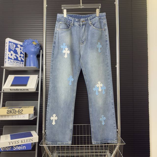 505 当天到货 现货现配 Chrome Hearts克罗心25Ss新款城市限定皮标牛仔裤 最高版本 原版购入打版、真实还原Vintage极致质感 Ykk-5Y