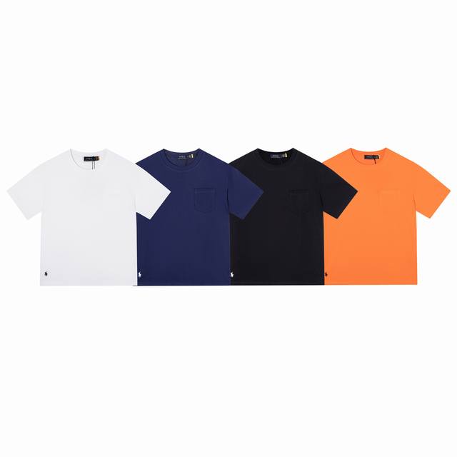 款号：510 Ralph Lauren 拉夫劳伦25Ss新款口袋配下摆小马刺绣圆领短袖 颈部主标Logo有二维码标，可以扫码验证，并且细节熊标刺绣全部高密度，全