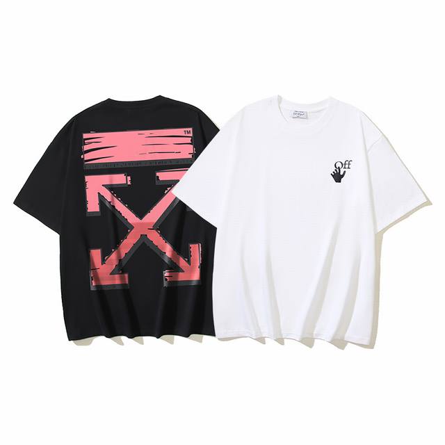 1182# Off-White纯棉260G重磅涂鸦箭头印花短袖T恤 黑色 白色 S M L Xl
