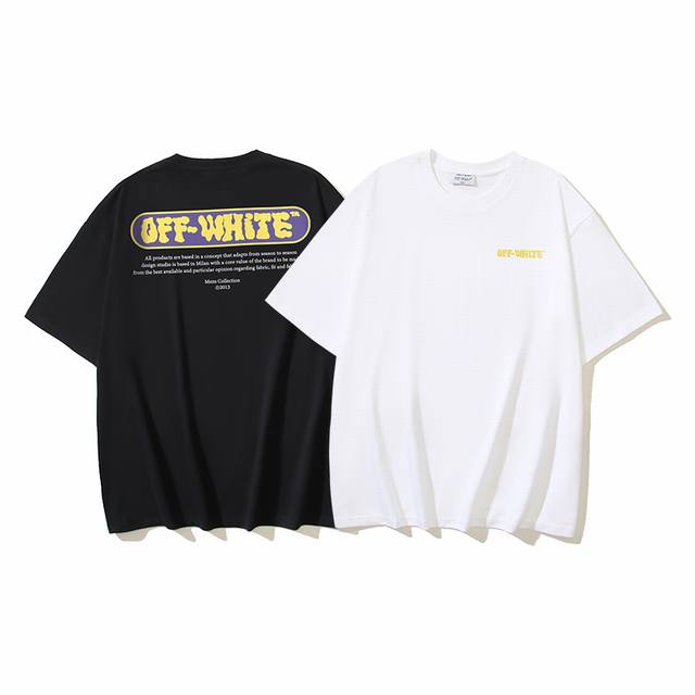 1170# Off-White纯棉260G重磅Skate Logo印花短袖T恤 黑色 白色 S M L Xl