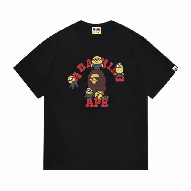 Sc1024# 顶级版本 Bape 采用260克优质高织纯棉面料 双纱精梳 质感柔软不起球 进口环保印花胶浆 图案鲜明立体 品质男女同款 上身即是潮人 颜色：黑