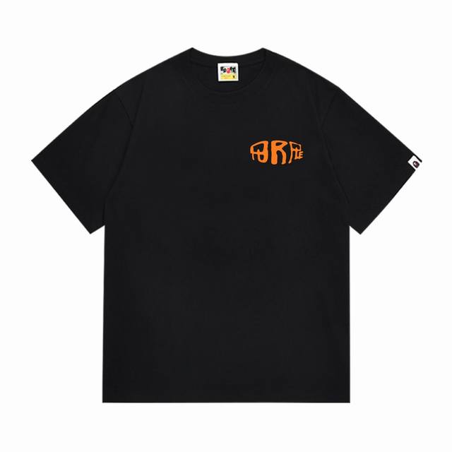 Sc1017# 顶级版本 Bape 采用260克优质高织纯棉面料 双纱精梳 质感柔软不起球 进口环保印花胶浆 图案鲜明立体 品质男女同款 上身即是潮人 颜色：黑