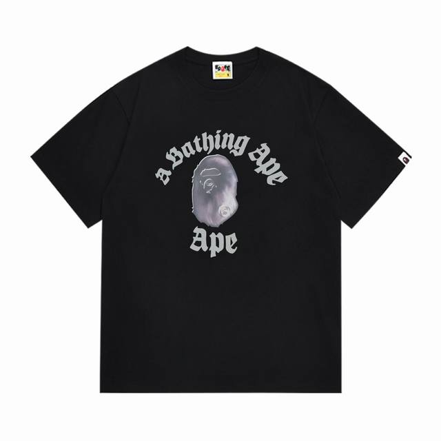 Sc1003# 顶级版本 Bape 采用260克优质高织纯棉面料 双纱精梳 质感柔软不起球 进口环保印花胶浆 图案鲜明立体 品质男女同款 上身即是潮人 颜色：黑