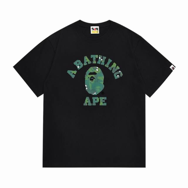Sc1001# 顶级版本 Bape 采用260克优质高织纯棉面料 双纱精梳 质感柔软不起球 进口环保印花胶浆 图案鲜明立体 品质男女同款 上身即是潮人 颜色：黑