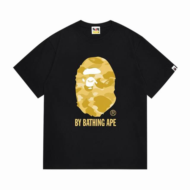 Sc289# 顶级版本 Bape 采用260克优质高织纯棉面料 双纱精梳 质感柔软不起球 进口环保印花胶浆 图案鲜明立体 品质男女同款 上身即是潮人 颜色：黑色