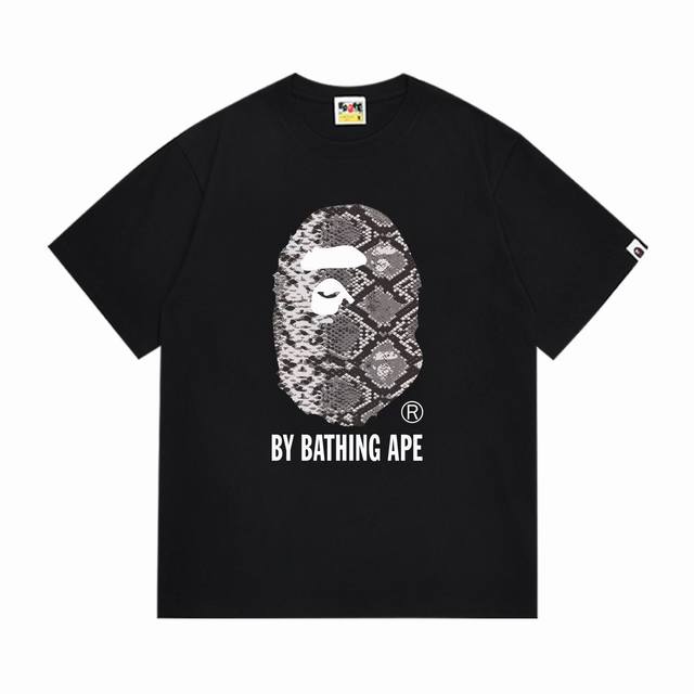 Sc287# 顶级版本 Bape 采用260克优质高织纯棉面料 双纱精梳 质感柔软不起球 进口环保印花胶浆 图案鲜明立体 品质男女同款 上身即是潮人 颜色：黑色