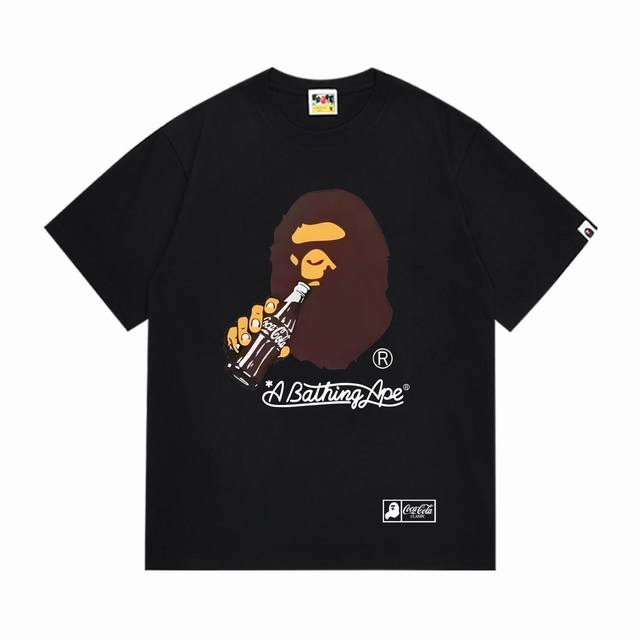 Sc286# 顶级版本 Bape 采用260克优质高织纯棉面料 双纱精梳 质感柔软不起球 进口环保印花胶浆 图案鲜明立体 品质男女同款 上身即是潮人 颜色：黑色
