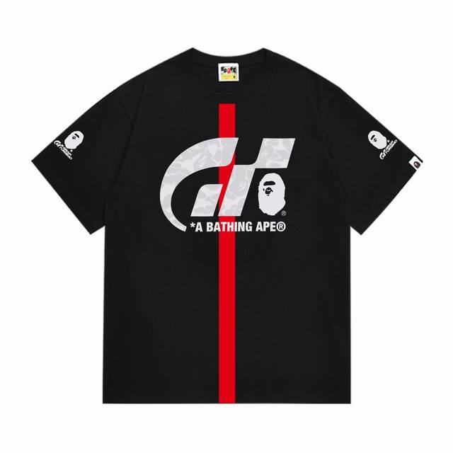 Sc278# 顶级版本 Bape 采用260克优质高织纯棉面料 双纱精梳 质感柔软不起球 进口环保印花胶浆 图案鲜明立体 品质男女同款 上身即是潮人 颜色：黑色