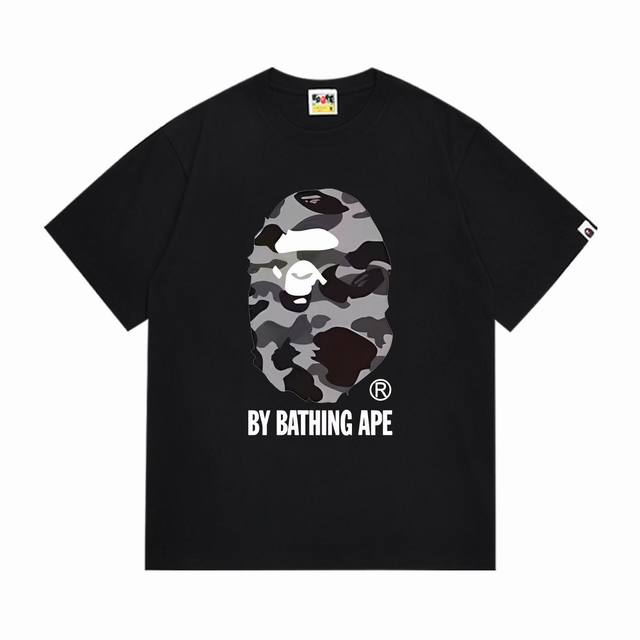Sc277# 顶级版本 Bape 采用260克优质高织纯棉面料 双纱精梳 质感柔软不起球 进口环保印花胶浆 图案鲜明立体 品质男女同款 上身即是潮人 颜色：黑色