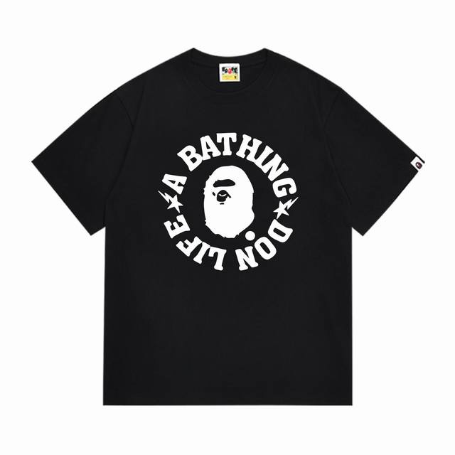 Sc273# 顶级版本 Bape 采用260克优质高织纯棉面料 双纱精梳 质感柔软不起球 进口环保印花胶浆 图案鲜明立体 品质男女同款 上身即是潮人 颜色：黑色