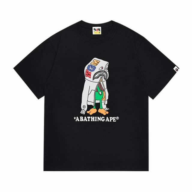 Sc271# 顶级版本 Bape 采用260克优质高织纯棉面料 双纱精梳 质感柔软不起球 进口环保印花胶浆 图案鲜明立体 品质男女同款 上身即是潮人 颜色：黑色