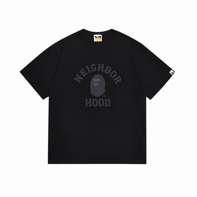 Sc140# 顶级版本 Bape猿人头字母印花短袖T恤 采用260克优质高织纯棉面料 双纱精梳 质感柔软不起球 进口环保印花胶浆 图案鲜明立体 品质男女同款 上