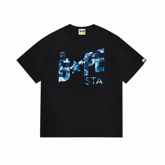 Sc116# 顶级版本 Bape迷彩星标字母印花短袖T恤 采用260克优质高织纯棉面料 双纱精梳 质感柔软不起球 进口环保印花胶浆 图案鲜明立体 品质男女同款