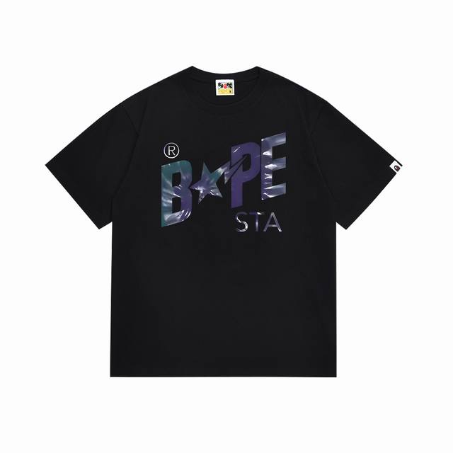 Sc115# 顶级版本 Bape扎染字母星星印花短袖T恤 采用260克优质高织纯棉面料 双纱精梳 质感柔软不起球 进口环保印花胶浆 图案鲜明立体 品质男女同款