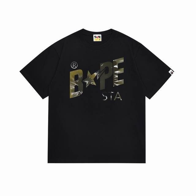 Sc114# 顶级版本 Bape扎染字母星星印花短袖T恤 采用260克优质高织纯棉面料 双纱精梳 质感柔软不起球 进口环保印花胶浆 图案鲜明立体 品质男女同款