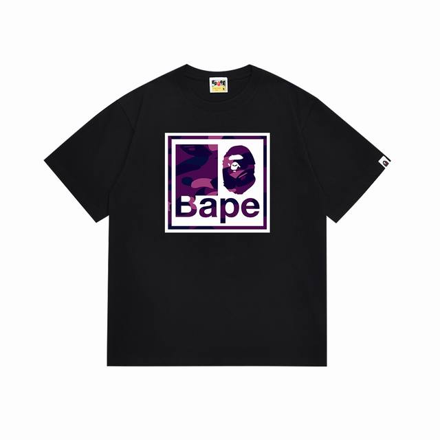 Sc106# 顶级版本 Bape迷彩猿人头字母印花短袖T恤 采用260克优质高织纯棉面料 双纱精梳 质感柔软不起球 进口环保印花胶浆 图案鲜明立体 品质男女同款