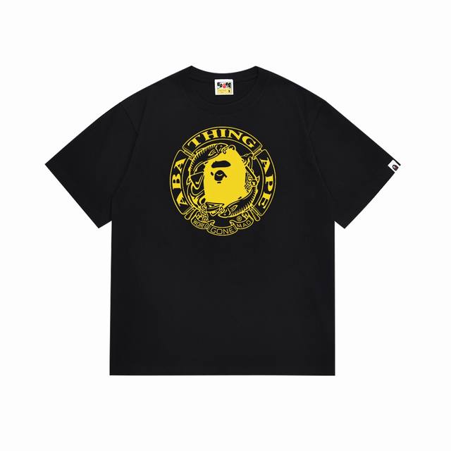 Sc097# 顶级版本 Bape猿人头双鱼字母圆章印花短袖T恤 采用260克优质高织纯棉面料 双纱精梳 质感柔软不起球 进口环保印花胶浆 图案鲜明立体 品质男女