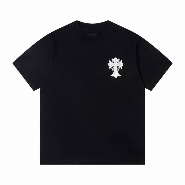 上新 款号:G954 Chrome Hearts克罗心新款经典十字架印花休闲圆领短袖T恤 小红书热门爆款｜明星网红同款穿搭 1面料采用26支270克纯棉双纱面料