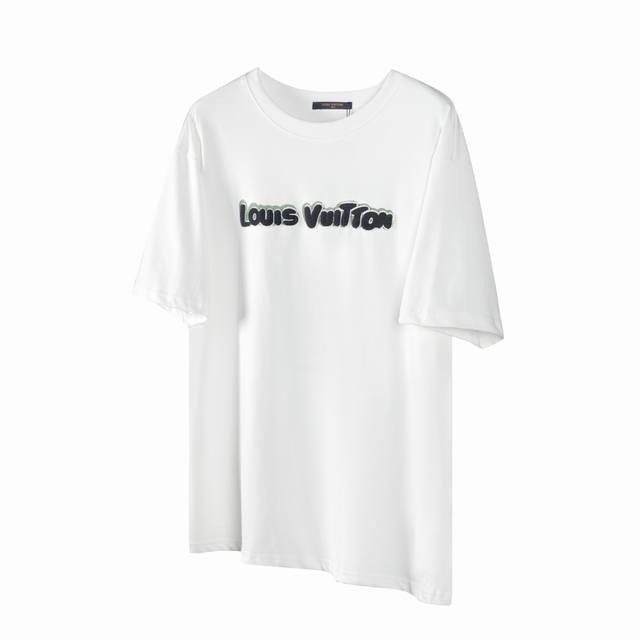 L20 Lv 路易威登 牙刷绣撞色童趣Logo短袖 购入原版开发！整衣重工高端牙刷刺绣不起皱！区别于市面通货垃圾版本！面料采用280克重纯棉，定制32支2*2螺
