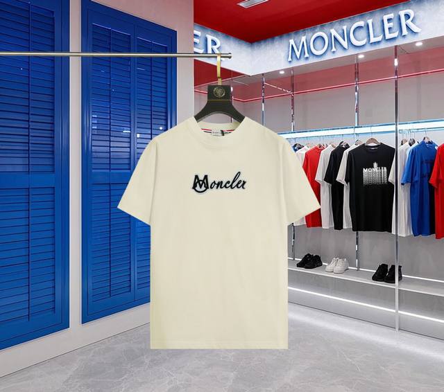 升级版本 手机智能感应~Nfc芯片袖章~直达官网防伪 Moncler~蒙口 2025新款高品质圆领短袖T恤 袖口车有进口绣花标 定制定染,手感非常舒服 超级百搭