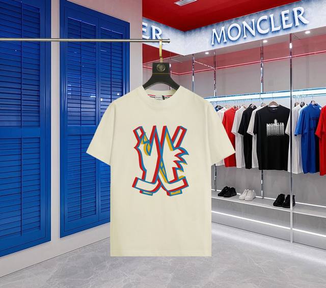 升级版本 手机智能感应~Nfc芯片袖章~直达官网防伪 Moncler~蒙口 2025新款高品质圆领短袖T恤 袖口车有进口绣花标 定制定染,手感非常舒服 超级百搭