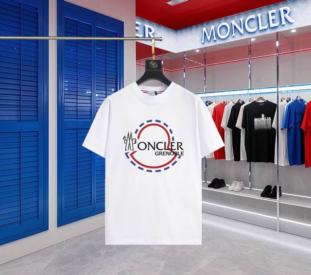 升级版本 手机智能感应~Nfc芯片袖章~直达官网防伪 Moncler~蒙口 2025新款高品质圆领短袖T恤 袖口车有进口绣花标 定制定染,手感非常舒服 超级百搭