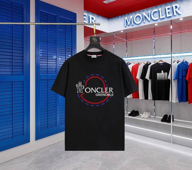升级版本 手机智能感应~Nfc芯片袖章~直达官网防伪 Moncler~蒙口 2025新款高品质圆领短袖T恤 袖口车有进口绣花标 定制定染,手感非常舒服 超级百搭