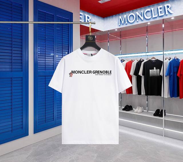 升级版本 手机智能感应~Nfc芯片袖章~直达官网防伪 Moncler~蒙口 2025新款高品质圆领短袖T恤 袖口车有进口绣花标 定制定染,手感非常舒服 超级百搭