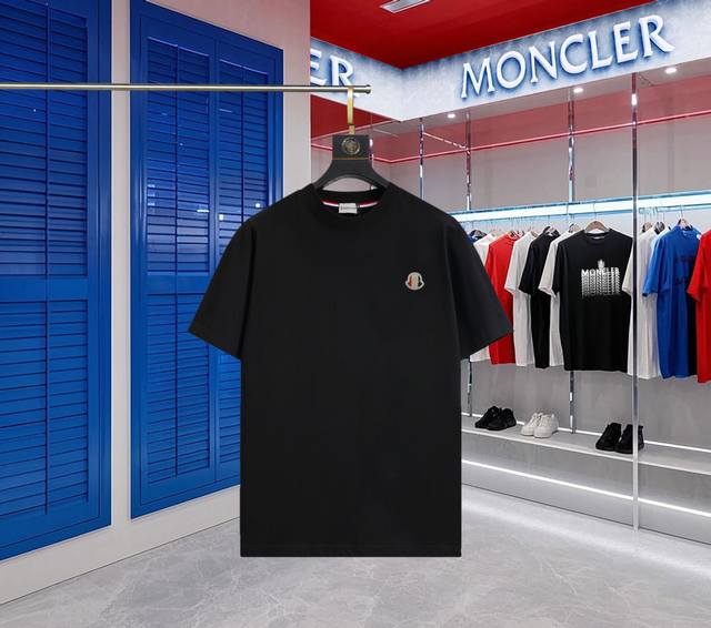 升级版本 手机智能感应~Nfc芯片袖章~直达官网防伪 Moncler~蒙口 2025新款高品质圆领短袖T恤 袖口车有进口绣花标 定制定染,手感非常舒服 超级百搭