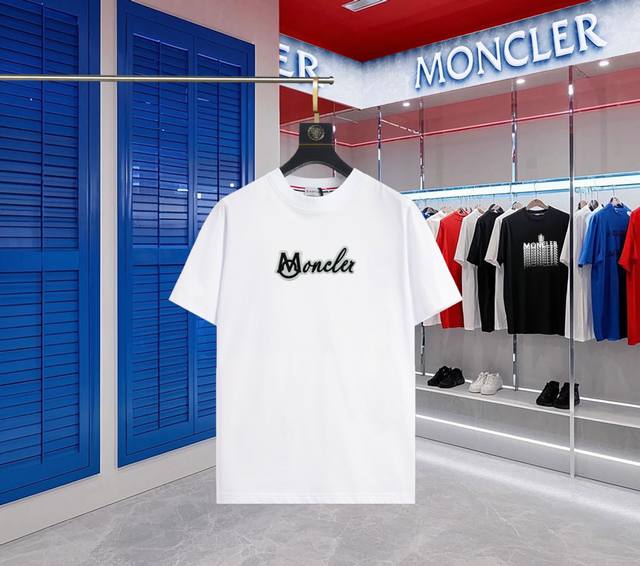 升级版本 手机智能感应~Nfc芯片袖章~直达官网防伪 Moncler~蒙口 2025新款高品质圆领短袖T恤 袖口车有进口绣花标 定制定染,手感非常舒服 超级百搭