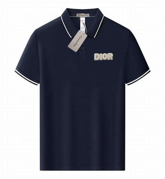 Dior迪奥 夏季新款T恤翻领短袖Polo衫，高板本质量。专柜定制面料 透气舒适度高，材质:71.6%棉 25.3%聚酯纤维 3.1%氨 男女同款品牌元素设计理
