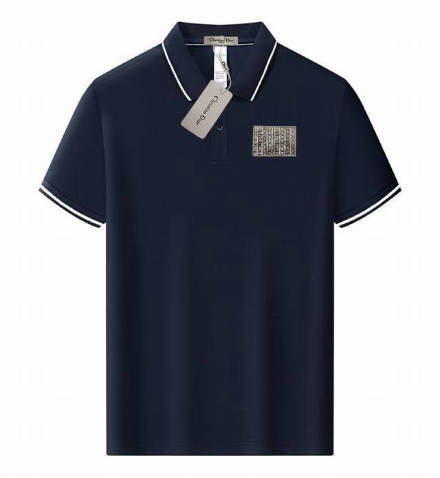 Dior迪奥 夏季新款T恤翻领短袖Polo衫，高板本质量。专柜定制面料 透气舒适度高，材质:71.6%棉 25.3%聚酯纤维 3.1%氨 男女同款品牌元素设计理