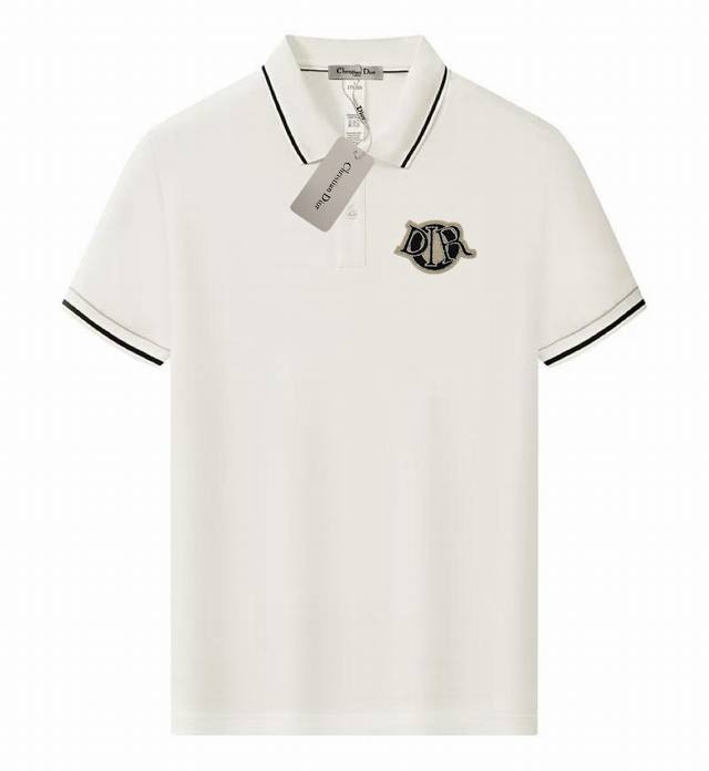 Dior迪奥 夏季新款T恤翻领短袖Polo衫，高板本质量。专柜定制面料 透气舒适度高，材质:71.6%棉 25.3%聚酯纤维 3.1%氨 男女同款品牌元素设计理