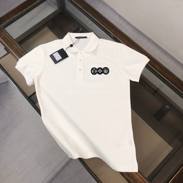 Louis Vuitton Lv 路易威登 25春夏最新款Polo衫～ 备受推崇 男女同款 商务休闲翻领Polo衫～刺绣字母Logo工艺～很精致 ～合体的剪裁版