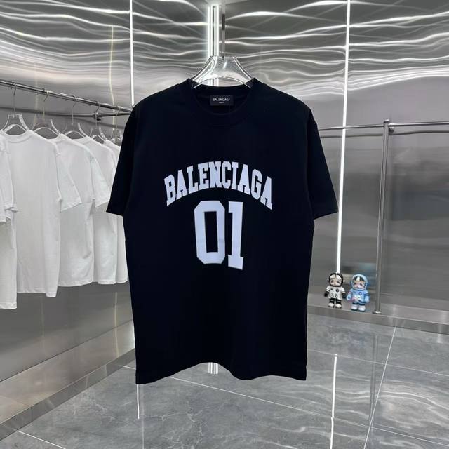 款号6712 重磅面料300克双纱Balenciaga巴黎世家流体字母经典款印花短袖 从面料到辅料全部跟足Zp 进口松井公司浆料印花绝不开裂 三标齐全 原版包装